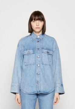 ARKET Button-Down Blouse - Blue Dusty Light